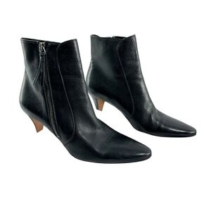 Vintage Genuine MIU MIU Black Leather Zipper Ankle Booties Size 36 6 US